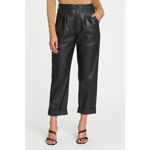 Pistola Slate Black Faux Leather Kellin Pleated Trouser